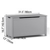 VYNXARIA Kids Wooden Toy Box Storage with Safety Hinged Lid for Ages 2+ (Gray) - 3 of 4