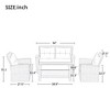 4-Piece Outdoor Patio Conversation Set, All-Weather Wicker Sectional Sofa with Ottoman and Cushions - 3 of 3