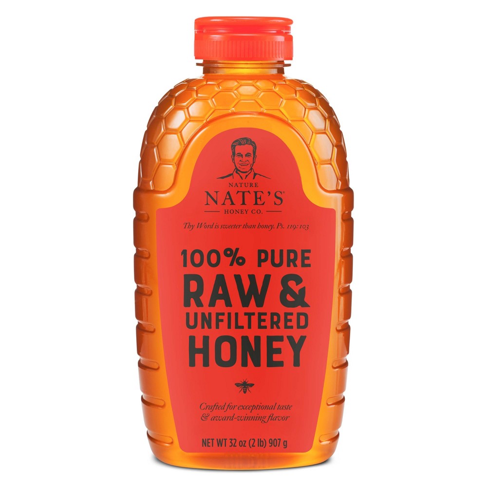 Nature Nate's 100% Pure Raw and Unfiltered Honey – 32oz