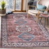Washable Non Slip Low Pile Area Rug for Living Room Vintage Floral Indoor Carpet Stain Resistant Foldable Floor Cover - 4 of 4
