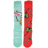 HalloweenCostumes.com One Size Fits Most  Dr. Seuss Green Eggs and Ham Knee High Socks for Adults and Teens, Red/Green - 4 of 4