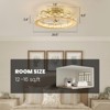Ludomide Modern Low Profile Celling Fans with Light and Remote, 21'' Gold Crystal Flush Mount Ceiling Fan, Luxury Round Dimmable Fan Light for Bedroom - 3 of 4