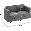 Modern Loveseat Sofa with Storage, Chenille Fabric Small Love Seat Couches for Compact Living Room, Bedroom, Apartment, Dorm, 61.4" W - 4 of 4