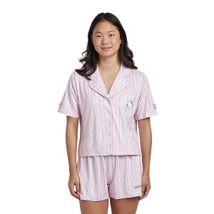 Hello Kitty Character Face Women's 2-Pack Shirt & Shorts Pajama Set - 1 of 4