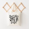 City Creek Prints Bad Vibes Don't Go With My Outfit Canvas Tote Bag - 15x16 - Natural - 2 of 2