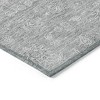 Gray Silver And Ivory Floral Washable Indoor Outdoor Area Rug - 4 of 4
