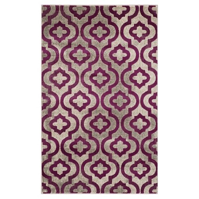 Milo Accent Rug - Light Gray / Purple ( 3'x5' ) - Safavieh