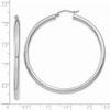 Black Bow Jewelry 3mm x 50mm 14k White Gold Classic Round Hoop Earrings - 4 of 4