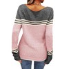Imily Bela Women's Spring and Autumn Fashion Sweater, Color-Block Lightweight Striped Round Neck Trendy Pullover for Winter - 4 of 4