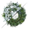 30 Inch Christmas Wreath - PVC Base, PE Plastic Leaves, Iron Wreath Frame, Warm White Lights, and Eight Function Lights - 4 of 4