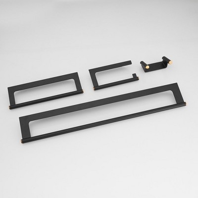 Black Stainless Steel 4-Piece Bath Hardware Set