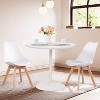 FurnitureR Dining Chair, Faux Leather Cushioned Upholstered Side Chairs Armless Mid-Back for Dining Room Kitchen Living Room, Soft Padded Seats, White - 4 of 4