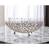 HomeRoots 22" Silver Aluminum Faux Coral Oval Centerpiece Bowl - 2 of 4