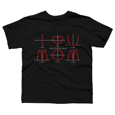 Boy's Design By Humans I Love You Mom Math Equations By WatercolorFun T-Shirt
