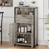 Farmhouse Storage Cabinet, Floor Cabinet with Barn Doors and Drawer, Wood Kitchen Cabinet with Metal Frame - 4 of 4