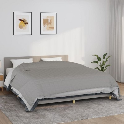 vidaXL Weighted Blanket Gray 86.6"x102.4" 24.3 lb Fabric
