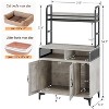 Multi-functional cat litter storage cabinet,54.7'' Cat Litter Box Enclosure Wood with 3 Tier Shelves and Door, Suitable for Cats Up to 12 Lbs - 2 of 4