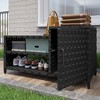 Rattan Shoe Bench 2-Tier storage rackand Cabinet Entryway Shoe Rack Small Space - 2 of 4