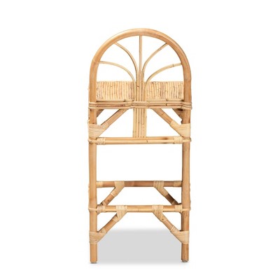 Seville Handmade Rattan Natural Counter Stool with Curved Backrest