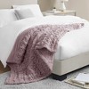 Gracie Mills Ashlee Modern Solid Ruched Fur Throw Blanket - 3 of 4