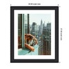 Kate and Laurel Framed Art Urban Tiger Overlooking Manhattan by Michael Schauer, 23x27, Oliver Black Narrow - 2 of 4