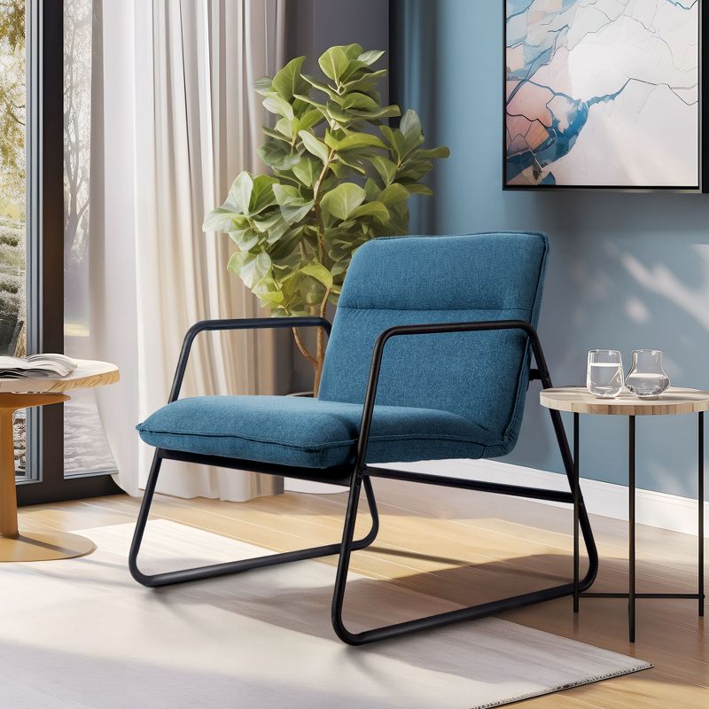 Neutypechic Modern Linen Upholstered Accent Chair Loveseat Sofa, 1 of 7