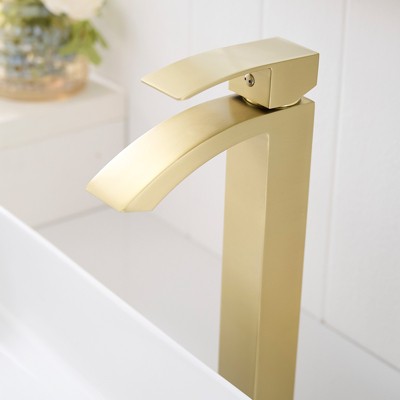 Grungis Single Hole Bathroom Sink Faucet,Single Handle Waterfall Bathroom Faucets for Home Sinks