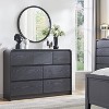 SinCiDo Modern 7 Drawers Dresser 47" Wide Chests of Drawers w/ Curved Profile Design Natural Texture for Bedroom,Living Room,Black - 3 of 4