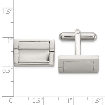 Chisel Stainless Steel Polished Rectangle Cuff Links
