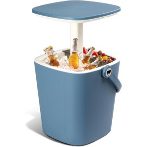 Outdoor Cooler Table, 4 Gallon Portable Patio Cooler Side Table with Handle, Bottle Opener and Lift Top Lid - 1 of 1