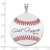 Black Bow Jewelry Sterling Silver Phil Rizzuto Signature LG Enamel Baseball Pendant - 4 of 4