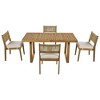 Nestfair 5pc Acacia Wood Patio Outdoor Dining Set with Cushion Beige - 4 of 4