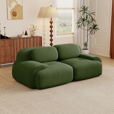 Aukfa Modular Corduroy Sectional Sofa with Ergonomic Support - Pet Friendly, Easy Assembly, Non-Slip Base Design