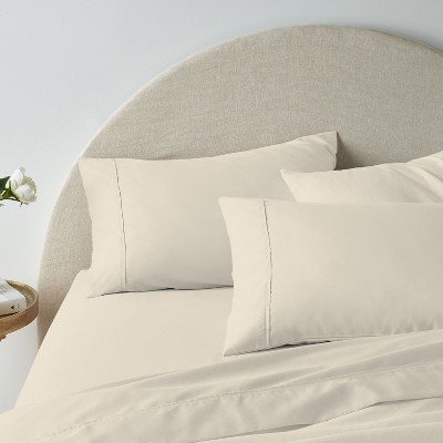 Fresh Ivory Twin XL Percale Microfiber Sheet Set