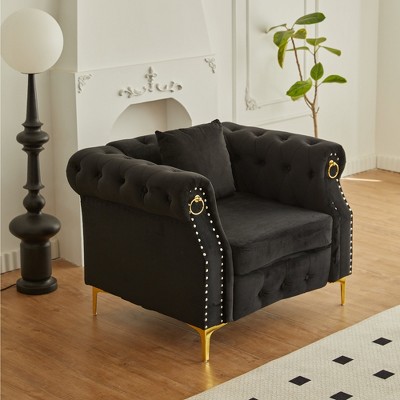 40.9 " Velvet Chesterfield Button-Tufted Chair for Living Room