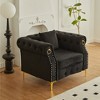 2 Piece Velvet Chesterfield Button-Tufted Sofa Sets for Living Room - 3 of 4