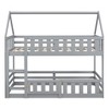 CAVINAS Twin Size Bunk Bed House Shaped Wood Bed Frame with Door, Ladder and Guardrail for Bedroom - 3 of 4