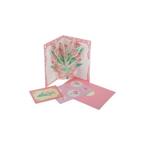 Unique Bargains Greeting Card Pink 6.3"x4.4"x2" 1 Pc - 1 of 4
