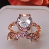 Amara Wedding Ring Set for Women Rose Gold Plated Engagement Ring Wedding Band Cubic Zirconia by Ginger Lyne - image 2 of 4