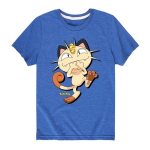 Boys' - Pokémon - Meowth Mischevious Laugh Short Sleeve Graphic T-Shirt - 1 of 4