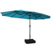 Tangkula 15FT Double-Sided Twin Patio Umbrella with Base Extra-Large Market Umbrella for Outdoor - 4 of 4