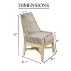 Royal Hampton Set of 2 Dining Chairs | Handcrafted Mango Wood | Cotton Rope Weaving | Beige Cushion - 3 of 4