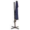 11.5' x 11.5' Double Top Round Aluminum Offset Umbrella Outdoor Hanging Cantilever Umbrella Navy - Crestlive Products - 3 of 4