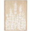 Olivia & May 24"x15" Wood Floral Textured Wall Decor with White Painted Accents and Beaded Frame Cream: Modern Botanical Art - 2 of 4
