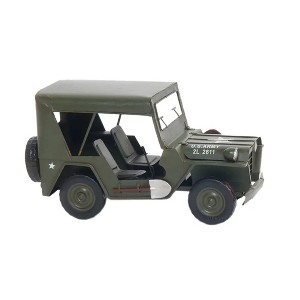 Old Modern Handicrafts 1940 Willys Quad Overland Jeep Model – Handmade Iron Military Vehicle, 11.5" Length - 1 of 4
