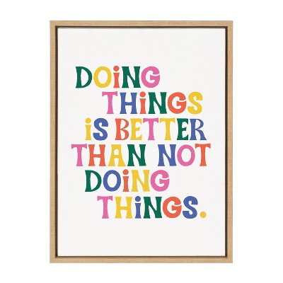 18" x 24" Sylvie Doing Things by Maria Filar Framed Wall Canvas Natural - Kate & Laurel All Things Decor