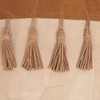 Saro Lifestyle Boho Patchwork Leather Tassel Down Filled Pillow, 16"x16", Beige - 3 of 4
