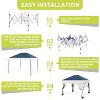 13x13 FT Gazebo Tent Outdoor Pop Up Canopy Tent with Netting, Adjustable Height Instant Gazebos for Patio Garden Backyard - 3 of 4