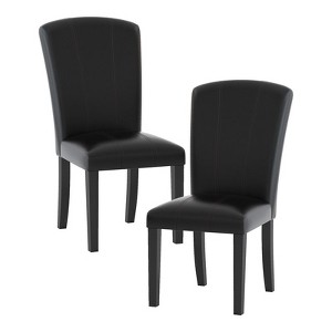 Cristo 19.5" Faux Leather Dining Room Side Chair in Espresso (Set of 2) - Lexicon - 1 of 4