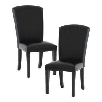 Cristo 19.5" Faux Leather Dining Room Side Chair in Espresso (Set of 2) - Lexicon